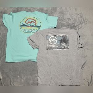 Magellan Outdoors T-Shirt 2 Pack Teal & Gray Short Sleeve Fishing Hunting Sz XL